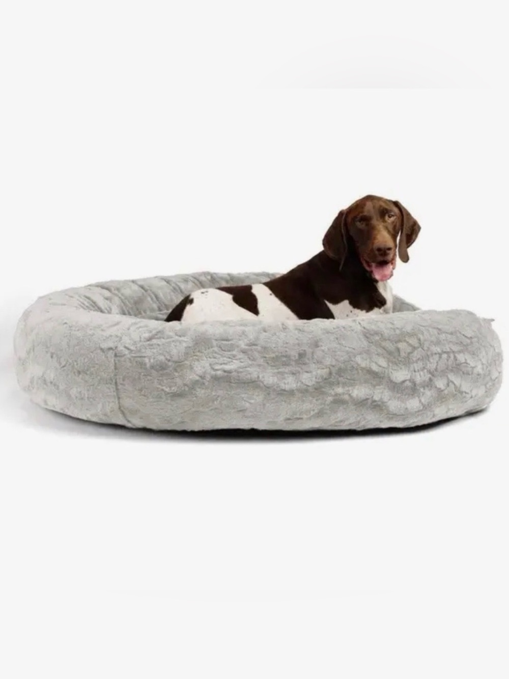 Best Friends by Sheri Original Calming Donut Dog‎ Bed Lux Frost 45x45 XL Grey